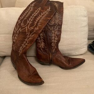 Brown Leather Cowboy Boots